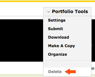 portfolio tools > delete