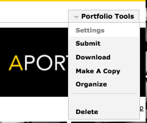 portfolio tools drop-down menu